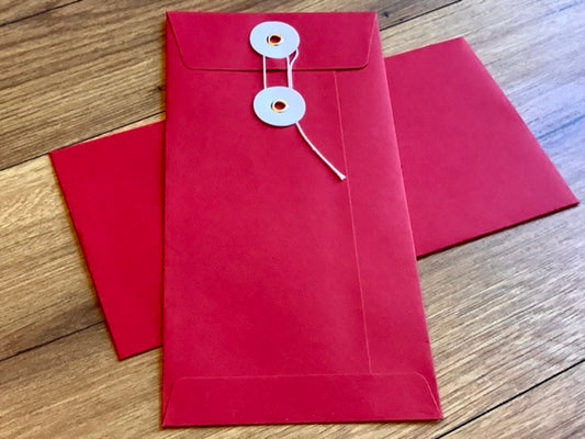 Faltentasche DL 11x22cm rot Bindfadenverschluss