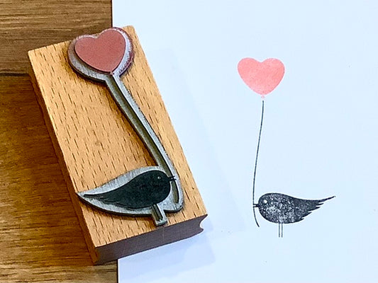 Stempel Bordschätze Vogel Herzballon