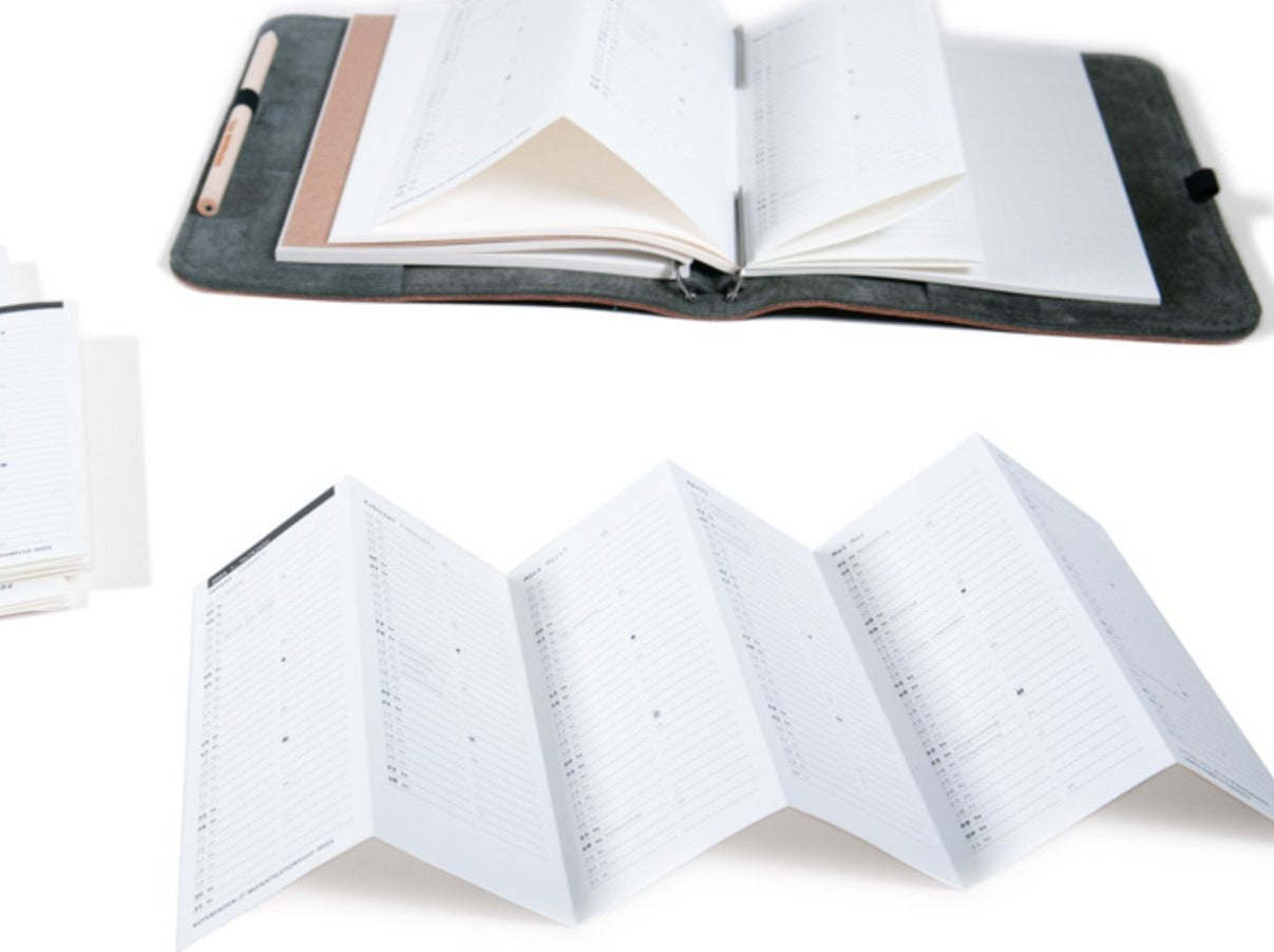 Monatsplaner Leporello Roterfaden 2026