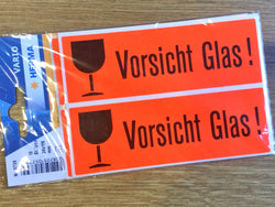 Aufkleber 10x "Vorsicht Glas!" (5Bl)