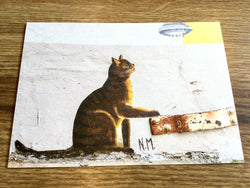 Postkarte Katze mit Ufo (G.Gürtler)