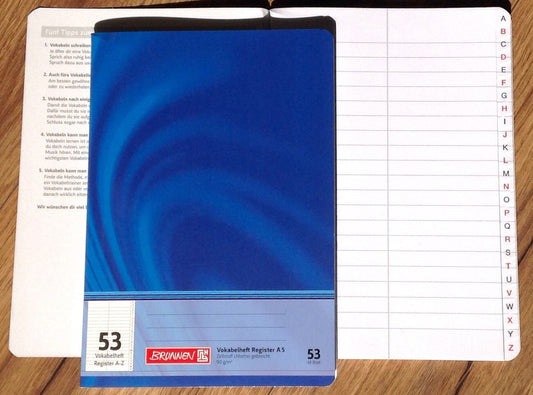 Vokabelheft A5 Register A-Z 48Bl 53 - Polly Paper