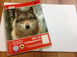 Collegeblock kariert mRl. 80Bl. BUND Wolf - Polly Paper