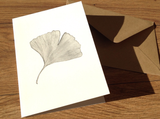 Klappkarte Ginkgoblatt Trauer (Erichsen) - Polly Paper