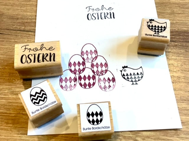 Stempel Osterei Raute 2x2cm (Bunte Bordschätze)