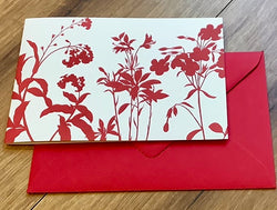 Briefkarte Wiesenkräuter rot (Kettcards/Benner)