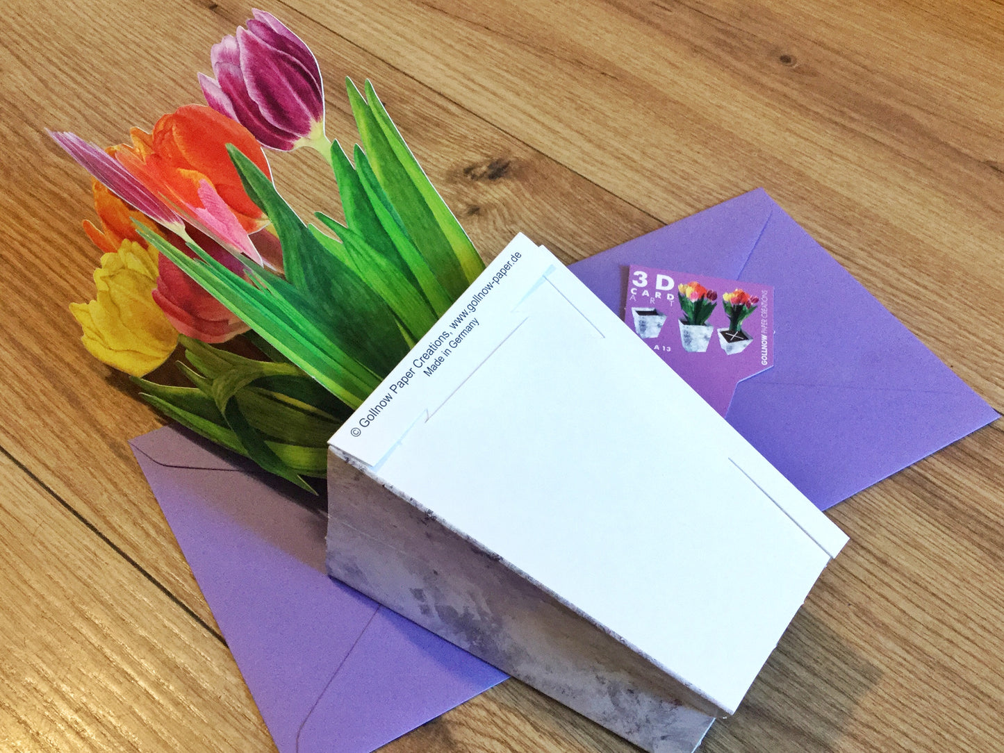 3D-Karte Tulpen bunt (Gollnow)