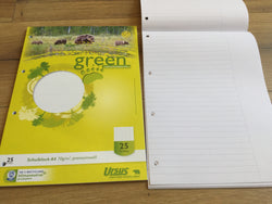 A4-Block liniert mit Rand (Lin.25) 50Blatt gelocht