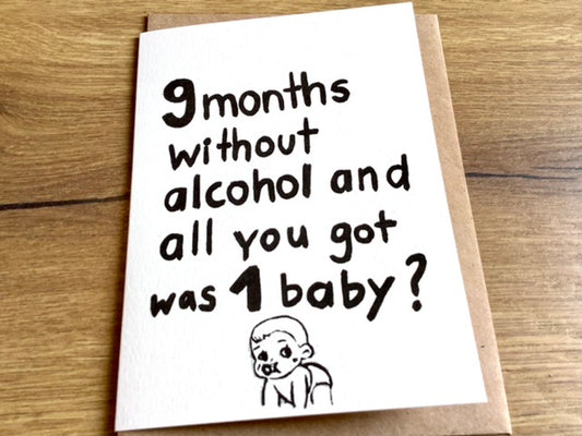 Briefkarte 9 months without alcohol.. (Superjuju)