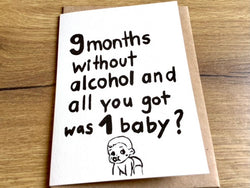 Briefkarte 9 months without alcohol.. (Superjuju)