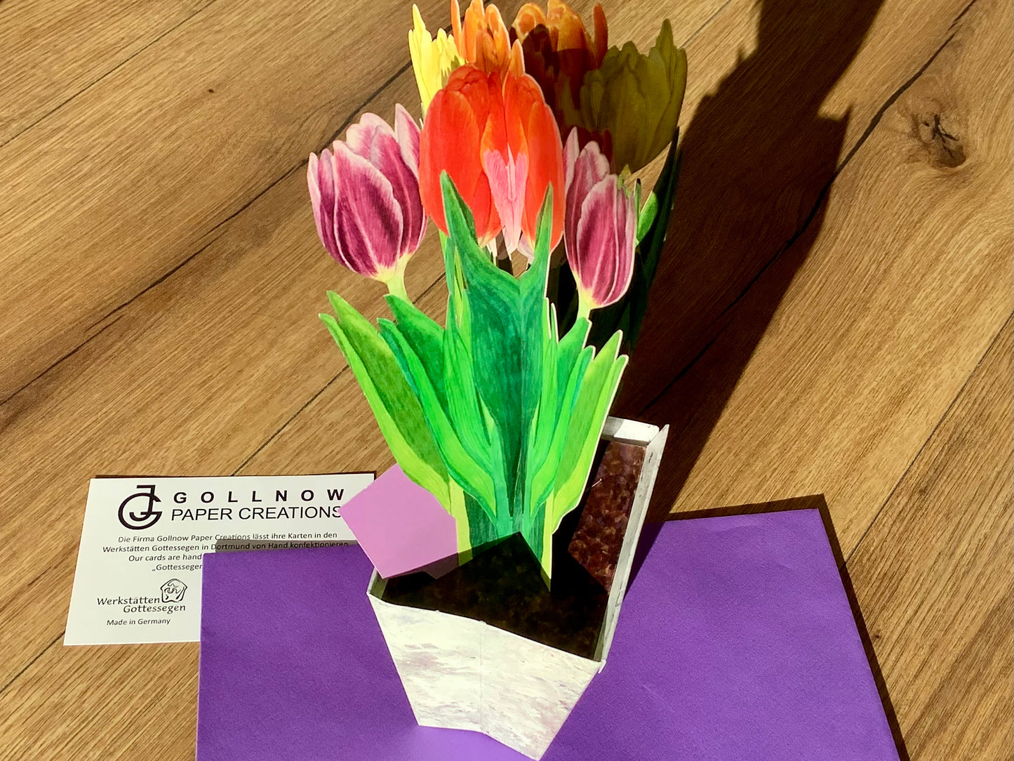 3D-Karte Tulpen bunt (Gollnow)