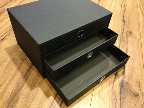 Schubladenbox 3er A4 schwarz S.O.H.O. Rössler