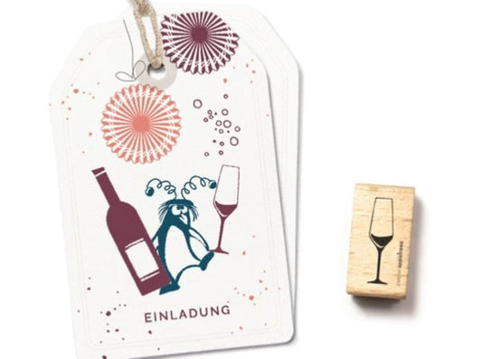 Stempel Sektglas (Cats on appletrees)