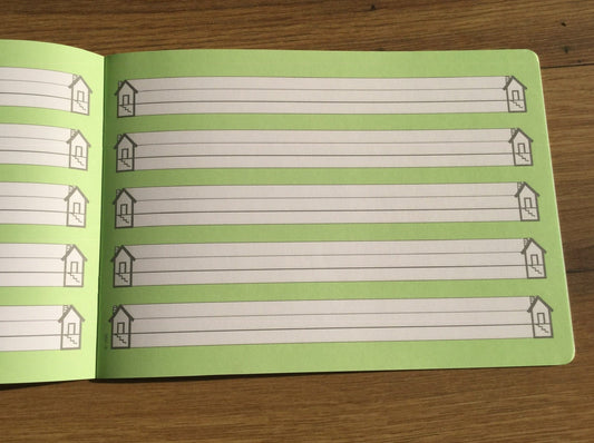 Schulheft A5 quer Lin. 0 Schreiblernheft Häuschen