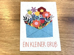 Postkarte Graspapier Ein kleiner Gruß