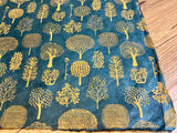 Geschenkpapier Lokta Lamali Trees kupfer auf petrol
