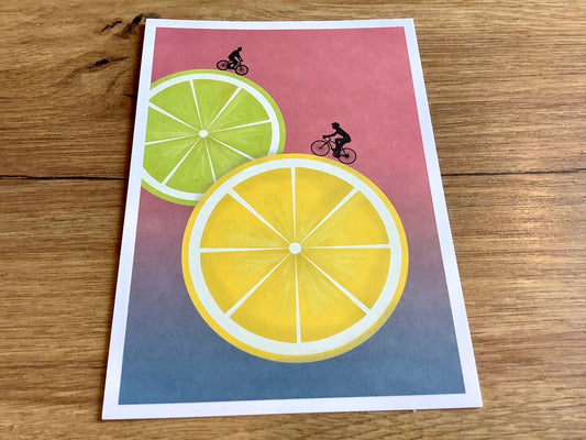 Postkarte Zitronen Wolfi Vilo Design