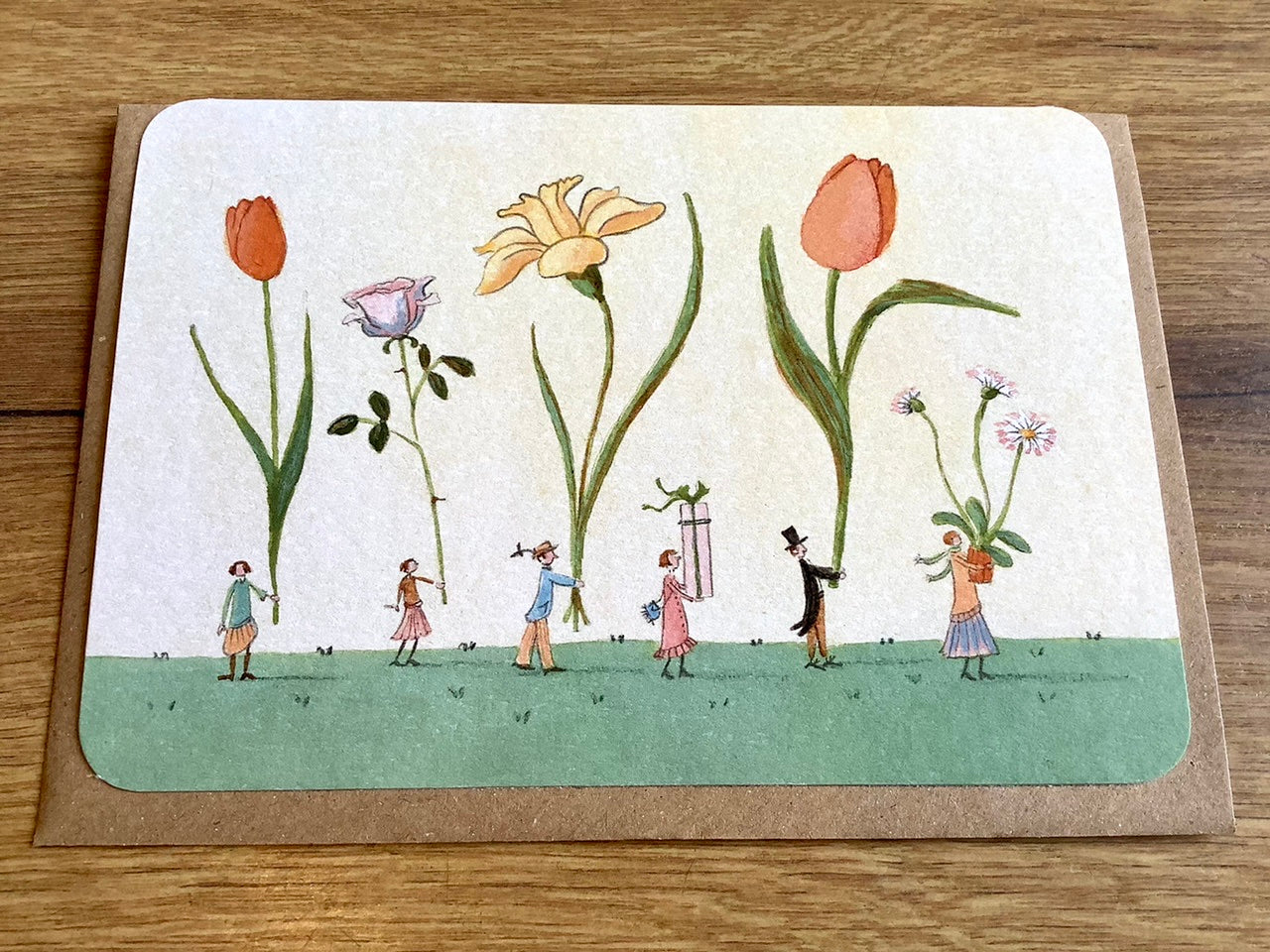 Briefkarte Blumen Geschenke (Gutrath) - Polly Paper - Umweltfreundliche Schreibwaren