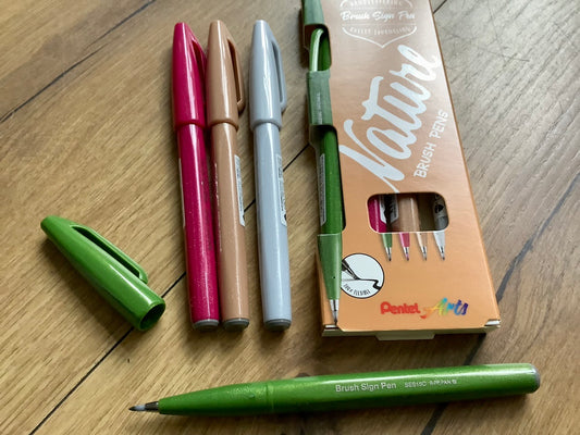 Set 4 Brush Sign Pen Pentel°