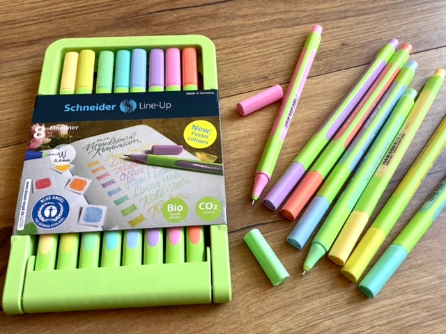 Fineliner Line-up Set pastell 8erSet - Polly Paper - Umweltfreundliche Schreibwaren