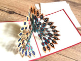 3D-Karte Pfau 15x15 Pop-up