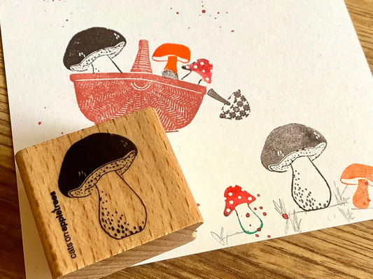 Holzstempel Steinpilz groß (Cats on appletrees)