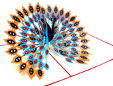 3D-Karte Pfau 15x15 Pop-up