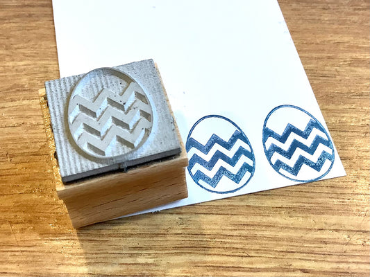 Stempel Osterei Chevron 2x2cm (Bunte Bordschätze)