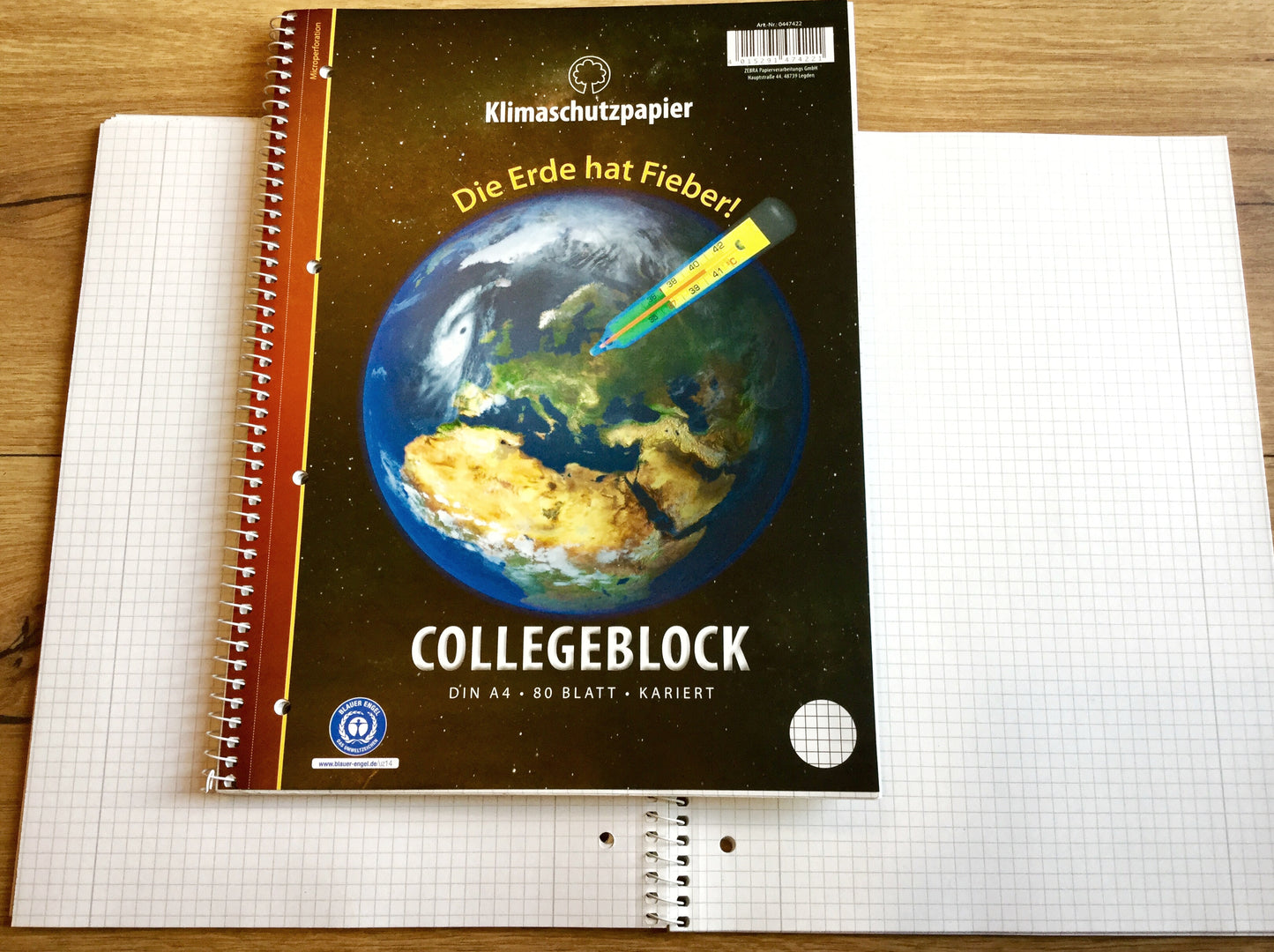 Collegeblock A4 Recyclingpapier kariert