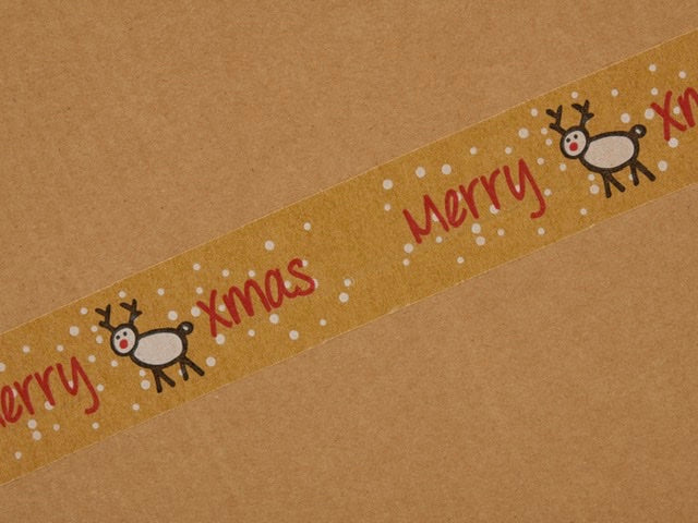 Papierklebeband X-Mas braun 50m