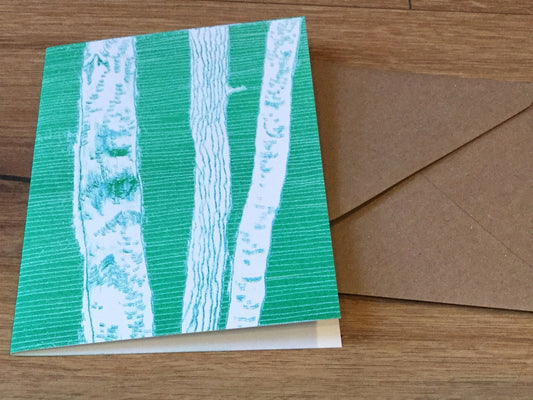 Briefkarte Birken II Wald (Nakomie)