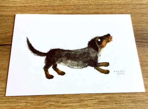 Postkarte Hund Enno Dackel  (JustinTime)
