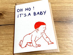 Briefkarte Oh no! It‘s a baby (Superjuju)