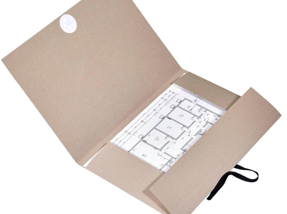 Zeichenmappe A3 Graukarton +Band folia