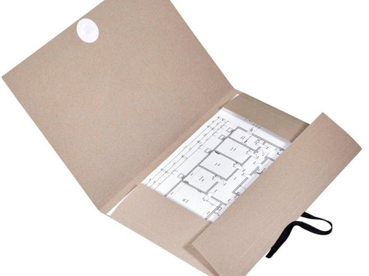 Zeichenmappe A3 Graukarton +Band folia