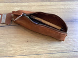 Stiftetasche Leder cognacfarben vegetab.