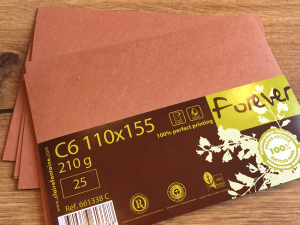 Postkarten 25St. tabakbraun forever C6 210g/m²