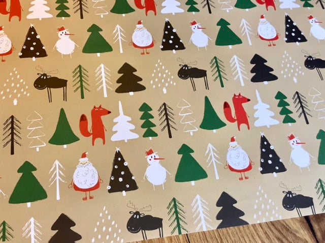 Weihnachtswald Geschenkpapier