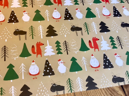 Weihnachtswald Geschenkpapier