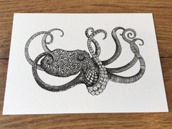 Postkarte Oktopus Bambus Ligarti