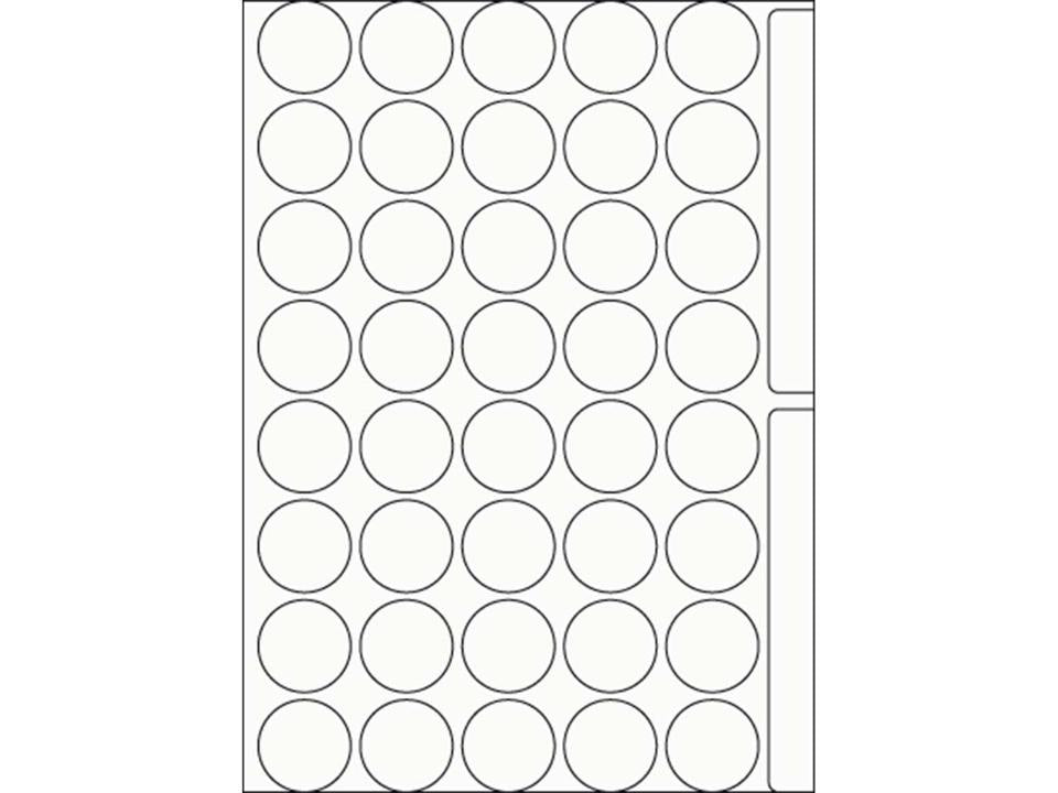 Runde Etiketten aus weißem Recyclingpapier mit einem Durchmesser von 19mm. Erhältlich bei Polly Paper - Umweltfreundlicher Bürobedarf in Berlin  Mitte