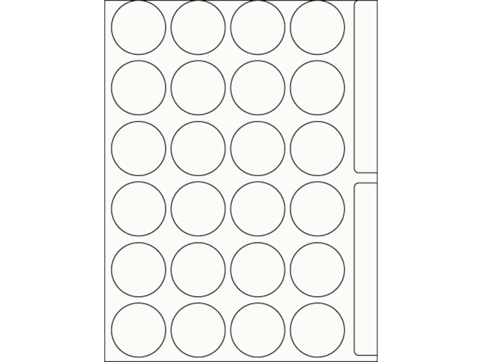 Runde Etiketten aus weißem Recyclingpapier mit einem Durchmesser von 25mm. Erhältlich bei Polly Paper - Umweltfreundlicher Bürobedarf in Berlin  Mitte