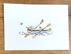 Postkarte Libellen und Paddler (Inka Erichsen)