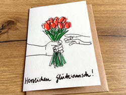 Briefkarte Happy Birthday Blumenstrauß