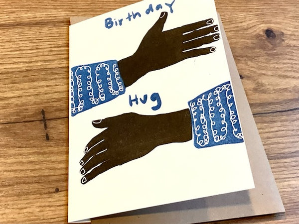 Briefkarte Birthday Hug blue (Superjuju)