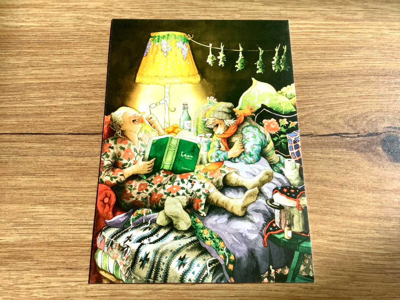 Postkarte Löök Frauen lesend im Sessel