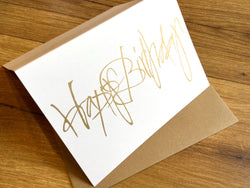 Briefkarte Happy Birthday gold A6 (Petry/ Kettcards)