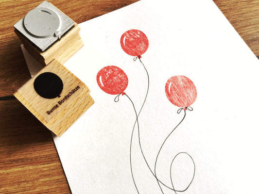 Holzstempel mit Motiv Luftballon, Stempelbeispiel