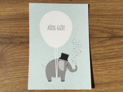Postkarte Alles Gute Elefant (ahoi)
