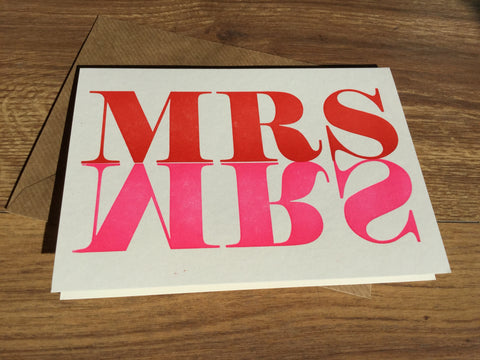 Grußkarte Mrs & Mrs Letterpress - Polly Paper